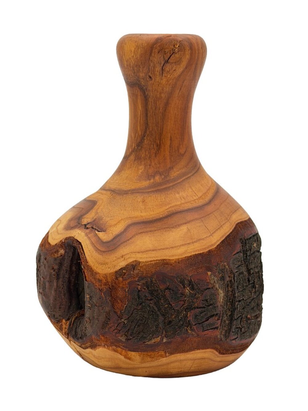 Handmade Wood Flower Vase: Natural Home Decor